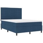 vidaXL Lit avec Sommier Bleu 140x190 cm Tissu