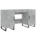 vidaXL Bureau gris béton 140x50x75 cm bois d'ingénierie
