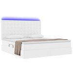 vidaXL Lit avec rangement et LED Blanc pur 180 x 200 cm Simili cuir