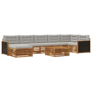 vidaXL Ensemble de canapés d'extérieur 8 pc Naturel et gris clair