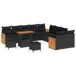 vidaXL Ensemble de canapé de jardin 13 Pièces Noir 90 x 55 x 71 cm