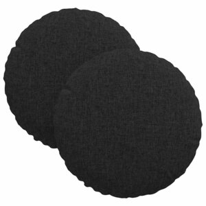 vidaXL Coussins de siège 2 Pièces Noir Ø30 x 13 cm tissu