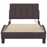 vidaXL Cadre de lit sans matelas marron foncé 90x190 cm tissu