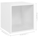 vidaXL Meubles TV 2 Pièces Blanc 37x35x37 cm Bois d’ingénierie