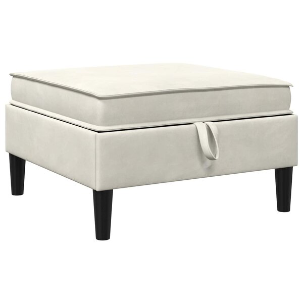 vidaXL Pouf avec Rangement Crème Velours