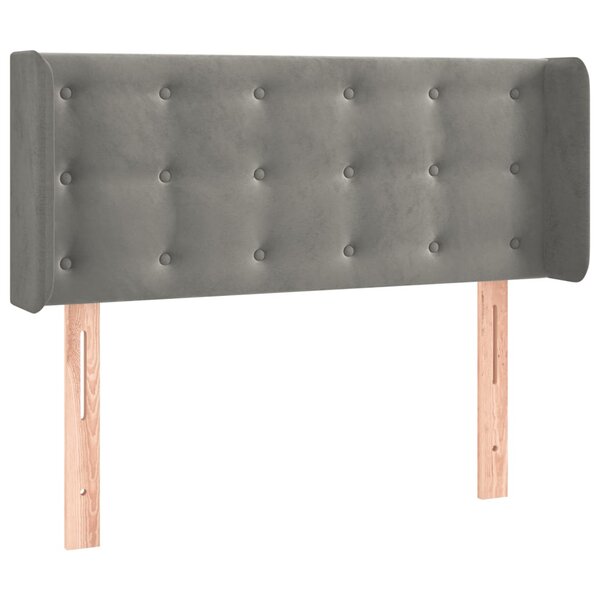 vidaXL Tête de lit avec oreilles Gris clair 83x16x78/88 cm Velours