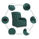 vidaXL Fauteuil inclinable électrique Vert foncé Tissu