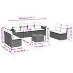 vidaXL Salon de jardin avec coussins 9 Pièces beige résine tressée