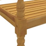 vidaXL Banc Batavia avec coussin crème 150 cm Bois de teck massif