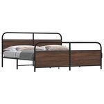 vidaXL Cadre de lit en métal sans matelas chêne marron 193x203 cm