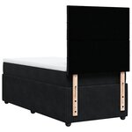 vidaXL Sommier à lattes de lit avec matelas Noir 90x200 cm Velours