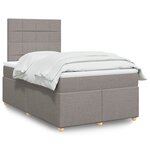 vidaXL Sommier à lattes de lit avec matelas Taupe 120x200 cm Tissu
