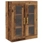 Armoire murale vidaXL avec portes en verre Bois ancien 69 5x34x90 cm