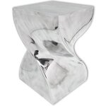 vidaXL Table auxiliaire / Tabouret Forme torsadée Aluminium Argenté