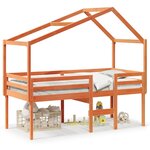 vidaXL Lit haut sans matelas cire marron 90x190 cm bois de pin massif