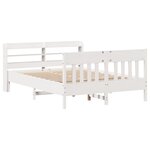 vidaXL Cadre de lit sans matelas blanc 135x190 cm bois de pin massif