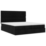 VidaXL Cadre de lit ottoman avec matelas noir 200x200cm tissu