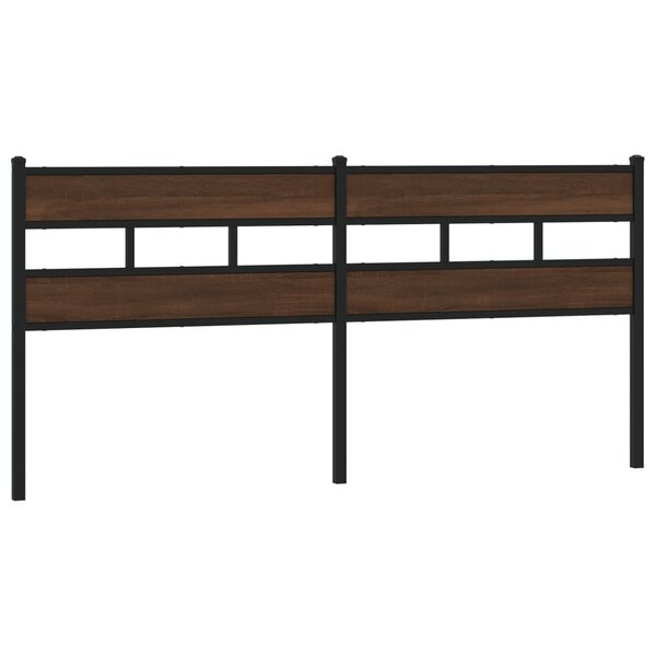 vidaXL Tête de lit chêne marron 180 cm acier et bois d'ingénierie