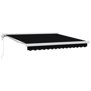 vidaXL Auvent Rétractable Noir 350 x 250 cm Tissu  Métal