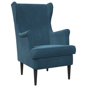 vidaXL Fauteuil Bleu Velours