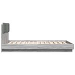 vidaXL Cadre de lit tête de lit et lumières LED sonoma gris 150x200 cm