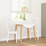vidaXL Chaises à manger 2 Pièces blanc bois massif caoutchouc