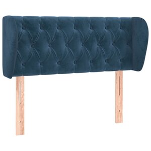 vidaXL Tête de lit avec oreilles Bleu foncé 103x23x78/88 cm Velours