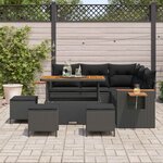 vidaXL Ensemble de canapé de jardin 9 Pièces Noir polyrotin