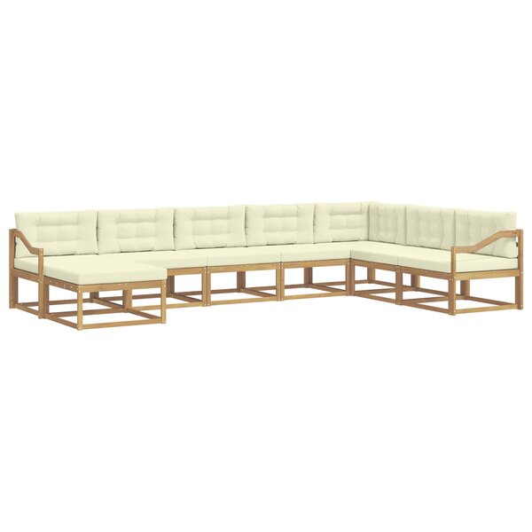vidaXL Ensemble de canapés d'extérieur 8 pc Blanc et crème