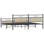 vidaXL Cadre de lit en métal sans matelas chêne sonoma 200x200 cm