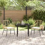 vidaXL Ensemble de salle à manger pour jardin 3 Pièces Marron polyrotin
