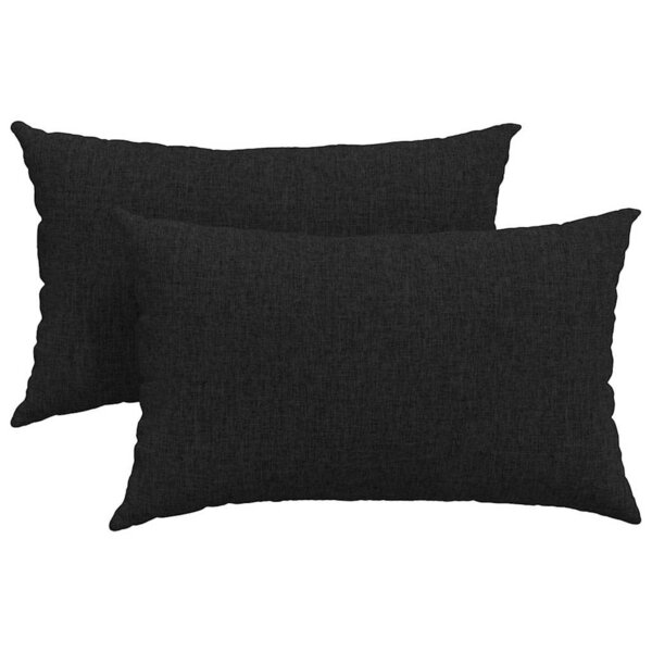 vidaXL Coussins de canapé 2 Pièces Noir 50 x 30 cm tissu