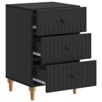 vidaXL Cabinet de chevet Noir 43 x 41 x 66 5 cm Bois d'ingénierie