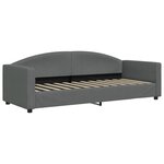 vidaXL Lit de jour avec gigogne et tiroirs gris foncé 80x200 cm tissu