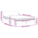 vidaXL Lit avec matelas Dover taupe 140x190 cm tissu