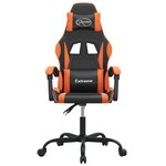 vidaXL Chaise de jeu pivotante Noir et orange Similicuir