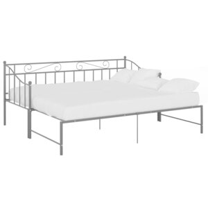 vidaXL Cadre de canapé-lit extensible sans matelas gris métal 90x200cm
