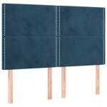 vidaXL Tête de lit à LED Bleu foncé 144x5x118/128 cm Velours