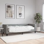 vidaXL Lit de jour avec matelas gris clair 80x200 cm tissu