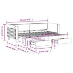 vidaXL Lit de jour avec gigogne et tiroirs sans matelas rose 80x200 cm