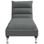 vidaXL Chaise longue de massage avec coussins gris foncé tissu