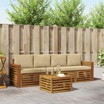 vidaXL Ensemble de canapés d'extérieur 5 pc Naturel et Beige