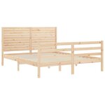 vidaXL Cadre de lit avec tête de lit 160x200 cm bois massif