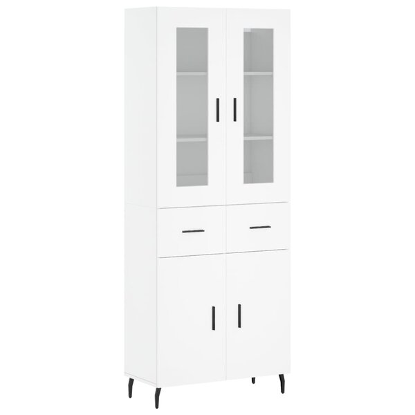 vidaXL Buffet haut Blanc 69 5x34x180 cm Bois d'ingénierie