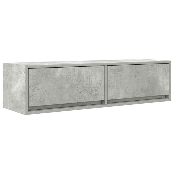 vidaXL Meuble TV Gris béton 100 x 31 x 25.5 cm Bois d'ingénierie