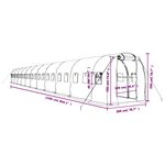 vidaXL Serre avec cadre en acier vert 44 m² 22x2x2 m