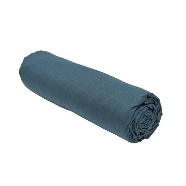 Drap housse - 160 x 200+23 cm uni - Paon
