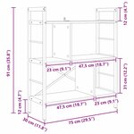 vidaXL Étagère Chêne noir 75 x 30 x 91 cm Bois d'ingénierie