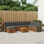 vidaXL Ensemble de canapés d'extérieur 9 Pièces Naturel et Anthracite