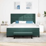 vidaXL Lit à ressorts avec tête de lit Vert foncé 200 x 180 cm Velours